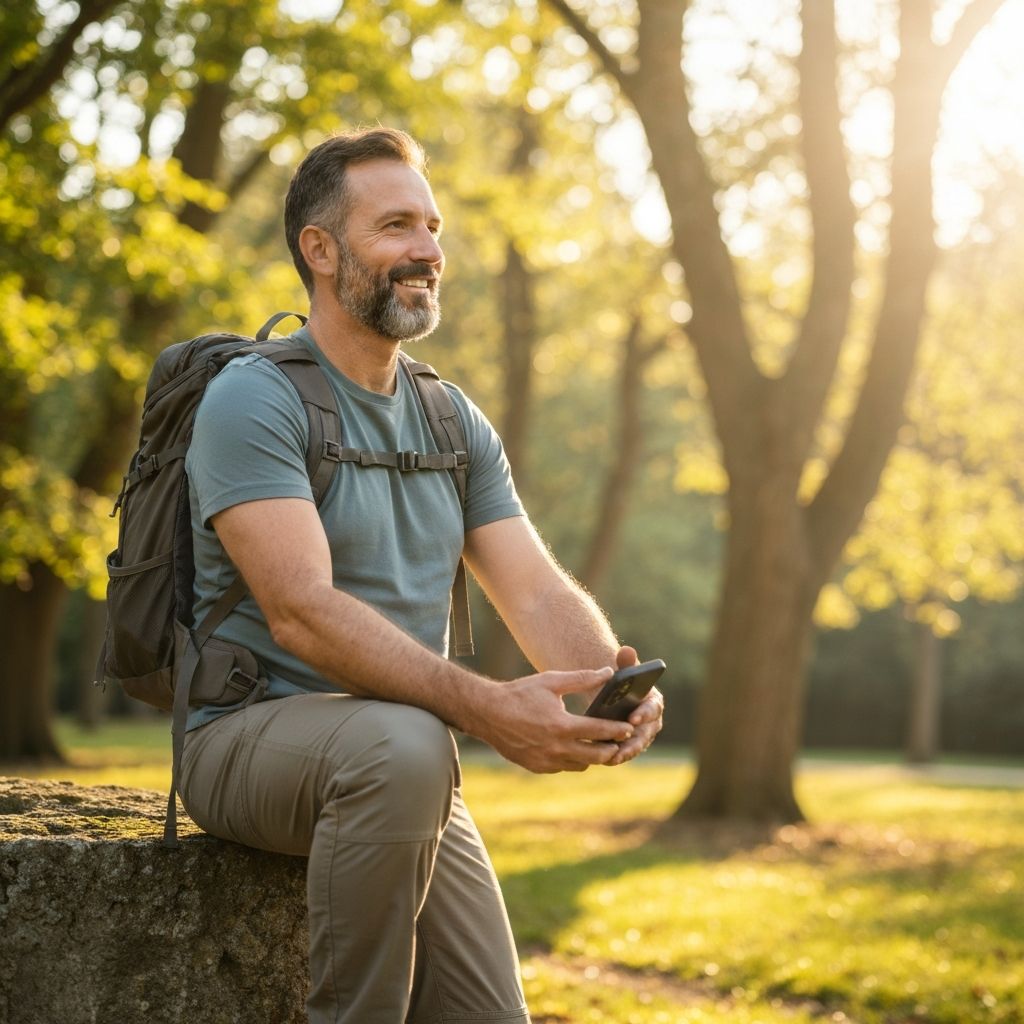Man enjoying natural outdoor environment